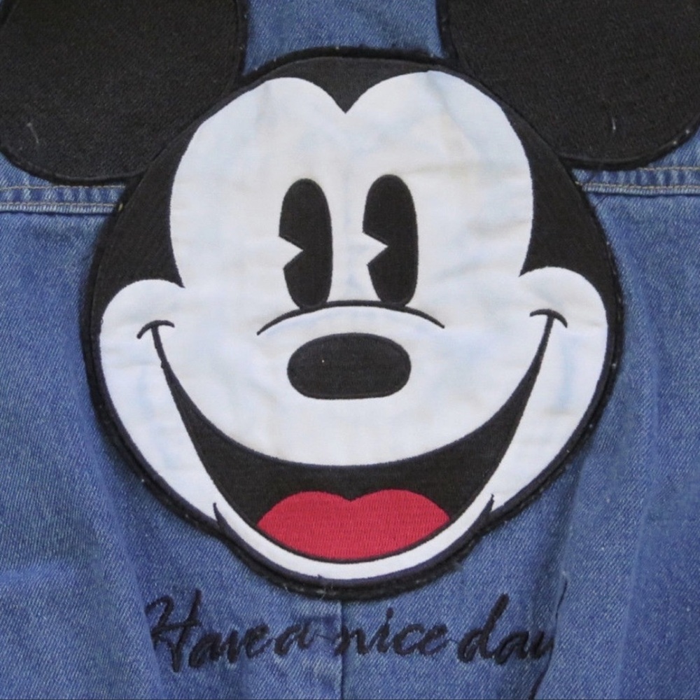 VINTAGE Disney Mickey Mouse Denim Button Dress